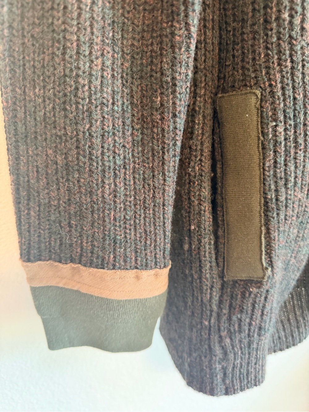 Sleeping on Snow wool/cotton babydoll hooded sweater, pockets, green, size S - Picture 13 of 14